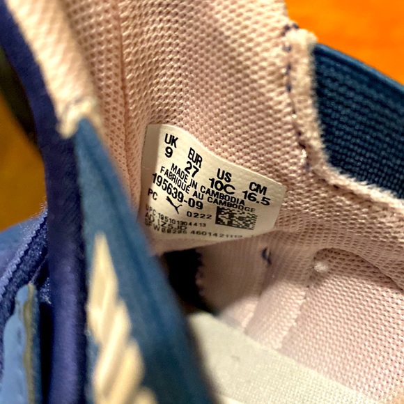 Puma Girls Size 10C Navy Blue & Light Pink SlipOn Sneakers - Picture 5 of 6